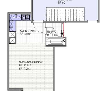 1 Zimmer, 30 m², 3. Stock - Photo 4