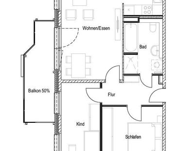 3-Raum-Wohnung mit großem Bad - Foto 1