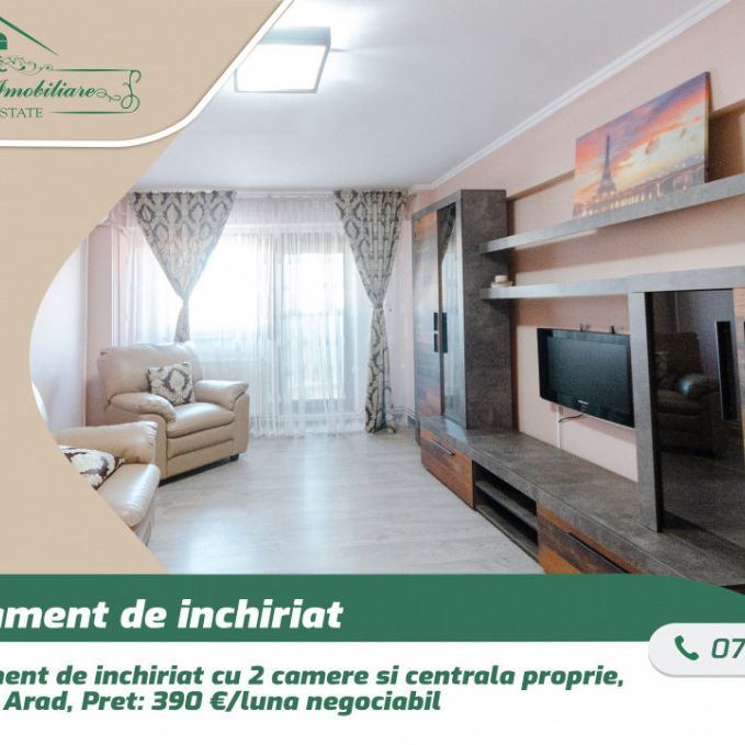 Apartament de inchiriat cu 2 camere si cenrala proprie, zon - Fotografie 1