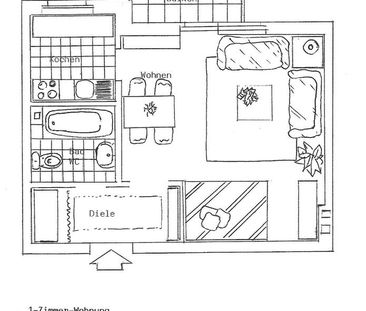 vermiete möblierte 1-Zimmer-Wohnung in Berlin-Marienfelde - Photo 1