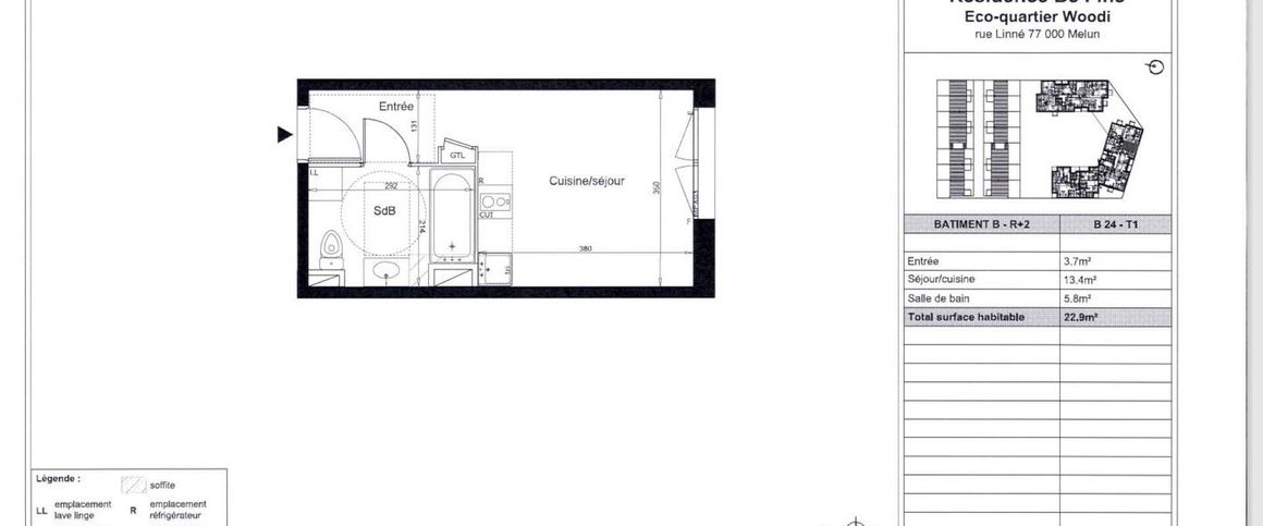 location Appartement T0 DE 22.9m² À MELUN - Photo 1