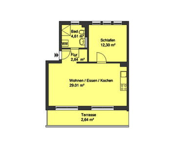 Erstbezug durch Aufstockung! - Helle 2-Zimmer-Wohnung mit Terrasse - Photo 2