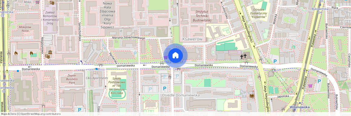 ul. Domaniewska, Ksawerów, Mokotów, Warszawa, mazowieckie