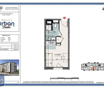 Appartement à louer 1 pièce 19.28m² - Photo 4