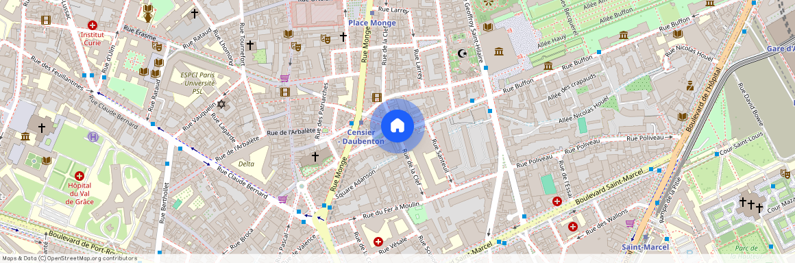 Rue de la Clef et Rue Censier 75005 Paris (5e arrondissement)