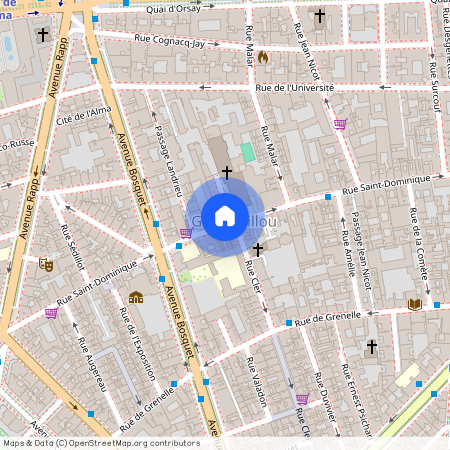 Rue Cler, entre Rue Saint-Dominique et Avenue de la Motte Piquet 75007 Paris (7e arrondissement)