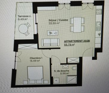 2 Zimmer, 58 m² - Photo 4