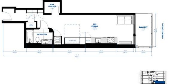 Large sustainable studio with balcony in newer building - Photo 3