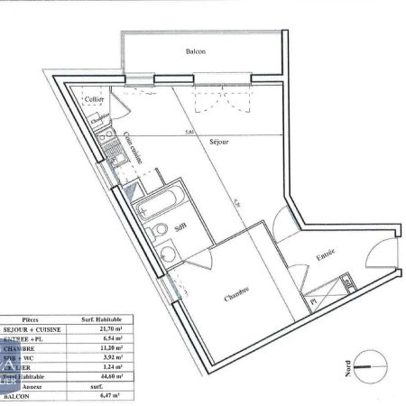 Appartement à louer 2 pièces 44.6m² - Photo 3