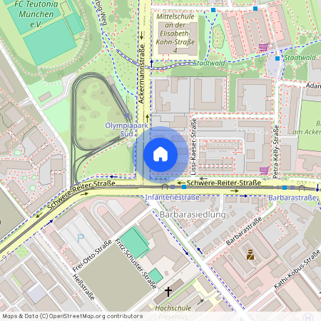 Schwere-Reiter-Straße, 80797 München Schwabing-West ca. 3, 2 km north-west of Munich-center