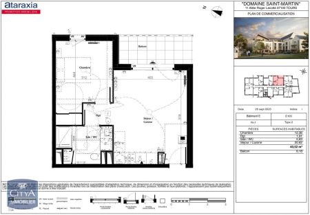 Appartement à louer 2 pièces 40.52m² - Photo 5