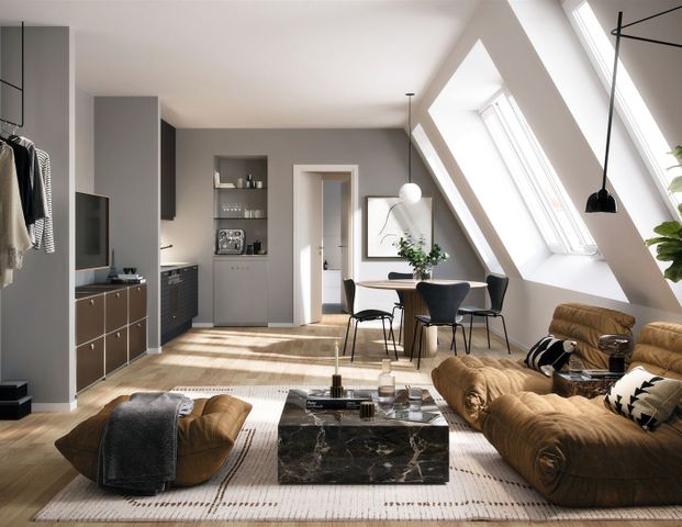 Licht durchflutet - 2-Zimmer-Dachgeschosswohnung mit eindrucksvollen Panorama-Dachfenstern - Photo 1