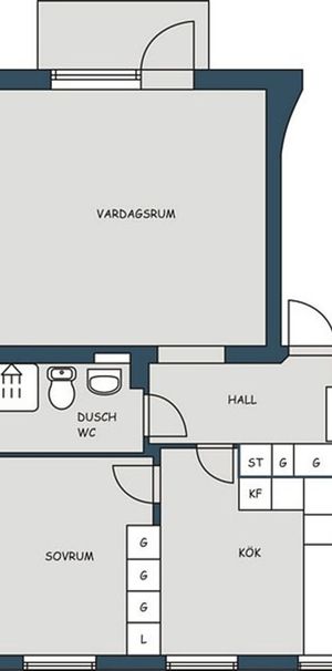 2 Rum och kök, Lasarettet - Photo 1