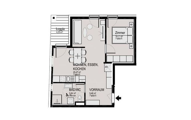 Moderne 2-Zimmer-Wohnung mit Loggia in Graz-Eggenberg…! - Foto 1