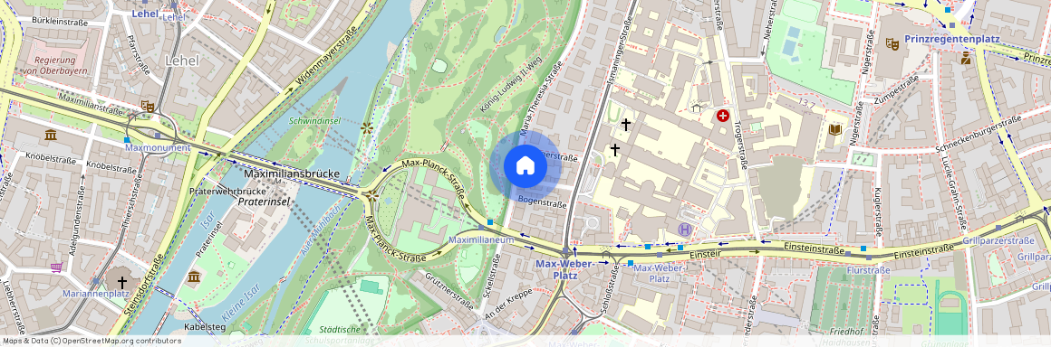 Maria-Theresia-Straße, 81675 München Altbogenhausen ca. 1, 3 km east of Munich-center