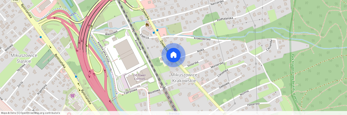ul. Żywiecka, Mikuszowice Krakowskie, Bielsko-Biała, śląskie