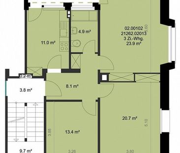 3-ZW à 81 m² im 2. OG mit grossem Balkon - Photo 1