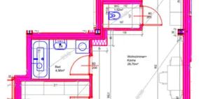OSPELGASSE, klimatisierte 49 m2 Dachgeschoß, 2 Zimmer, Komplettküche, Wannenbad, Parketten, ruhige Lage - Foto 3