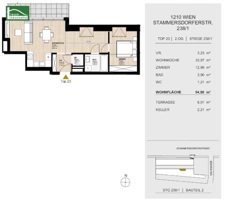 Charmante 2-Zimmer Wohnung inkl. Einbauküche und Terrasse! - Photo 1