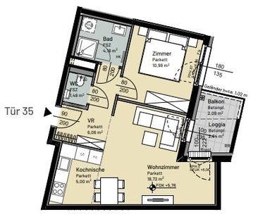 Erstbezug: 2-Zimmer-Wohnung mit Loggia/Balkon - in Grünruhelage in 1210 Wien zu mieten - Photo 1