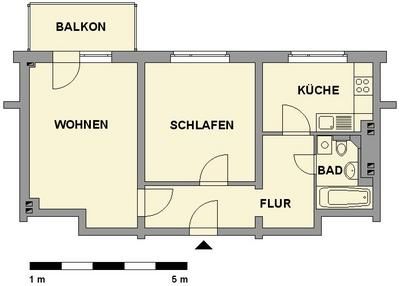 Lichtdurchflutete 2-Raum-Wohnung mit Einbauküche - Foto 5