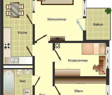 Demnächst frei! 3-Zimmer-Wohnung in Düsseldorf Garath - Foto 1