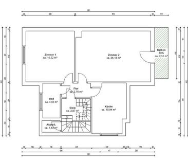 Freundliche 2-Zimmer-Altbau-Wohnung mit Balkon und EBK - Foto 1