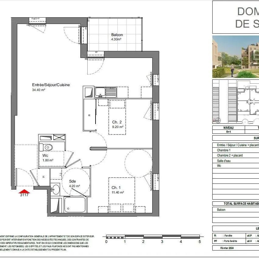 Appartement à louer 3 pièces 61m² - Photo 2