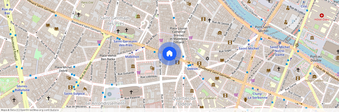 Rue Grégoire de Tours et Boulevard Saint-Germain 75006 Paris (6e arrondissement)