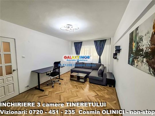 3 camere decomandat Tineretului langa metrou prima inchiriere - Fotografie 1
