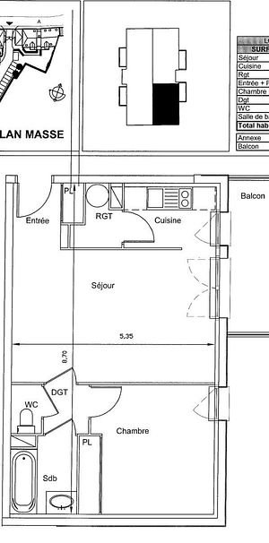 Location appartement 2 pièces de 44.63m² - Photo 2