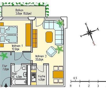 Etwas Besonderes: individuelle 2-Zimmer-Wohnung mit Balkon und Aufzug - Foto 1