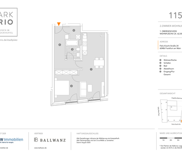 Helle 2-Zimmer-Wohnung in Frankfurt-Bockenheim - Photo 1
