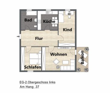 Für die kleine Familie! 3-Zimmer-Wohnung mit Balkon - Photo 2