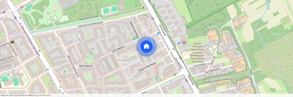 Warszawa, Ursynów, Kabaty, Stefana, Dembego