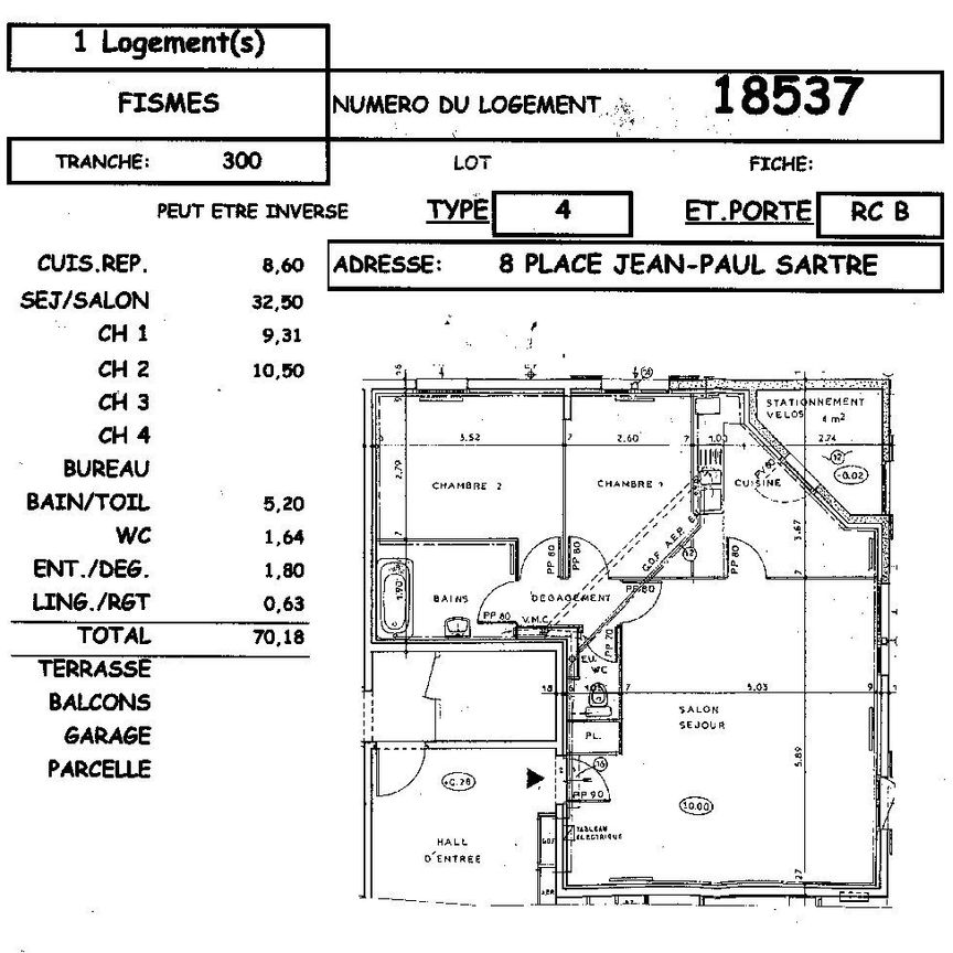 Location appartement T4 74.58m² à Fismes (51170) Loyer CC * : 620.29 € Réf : ER.18537 - Photo 1