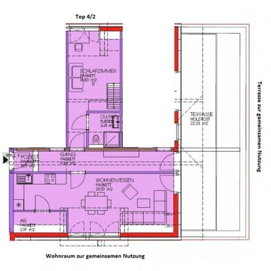 Wals: Möbliertes WG-Zimmer, Top 4.2 im Dachgeschoss - Foto 1