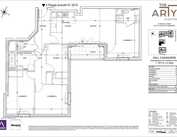 location Appartement T4 DE 92.14m² À CLICHY - Photo 1