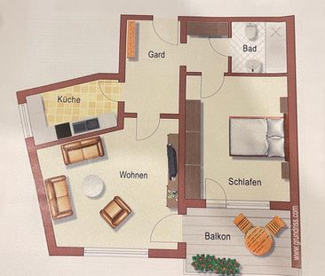 2-Zimmer-Wohnung mit Balkon und Garage - Photo 1