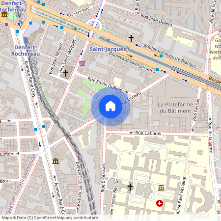 Rue Dareau - entre Bd St-Jacques et avenue René Cotty 75014 Paris (14e arrondissement)