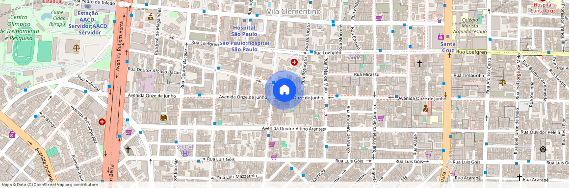 Av. Onze de Junho, 730, Vila Clementino, São Paulo, São Paulo, 04041-002