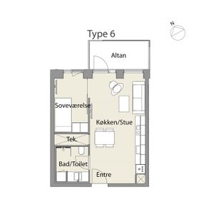 På 6. sal finder du denne lyse - Photo 3