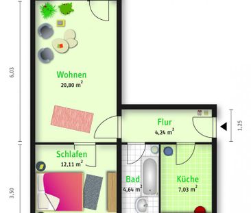Charmante 2-Raum-Wohnung zum Wohlfühlen - Photo 2