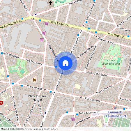 Rue Damremont et Rue Montcalm 75018 Paris (18e arrondissement)