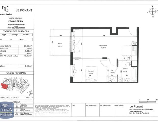 Appartement à louer 2 pièces 49.35m² - Photo 1