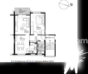 TAUSCHWOHNUNG Helle 2,5-Zimmer-Wohnung mit Balkon - Foto 1