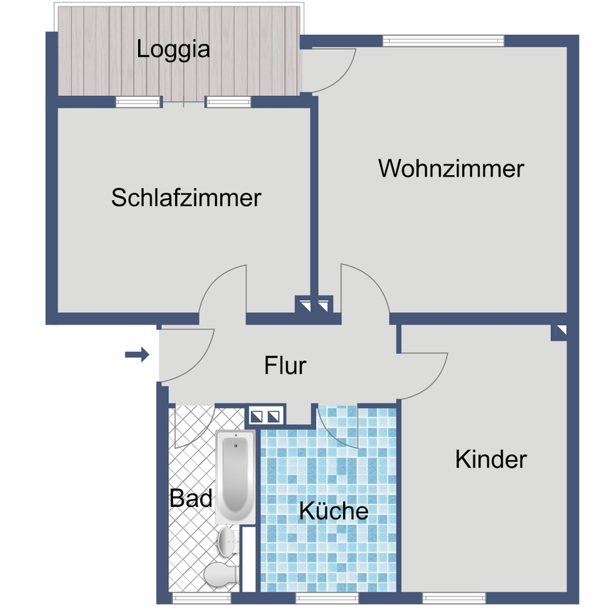 Komfortable 3-Zimmer-Wohnung mit Balkon und Keller - Foto 2