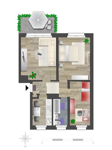 Helle 3-Raum-Wohnung mit Tageslichtbad und Balkon - Photo 4