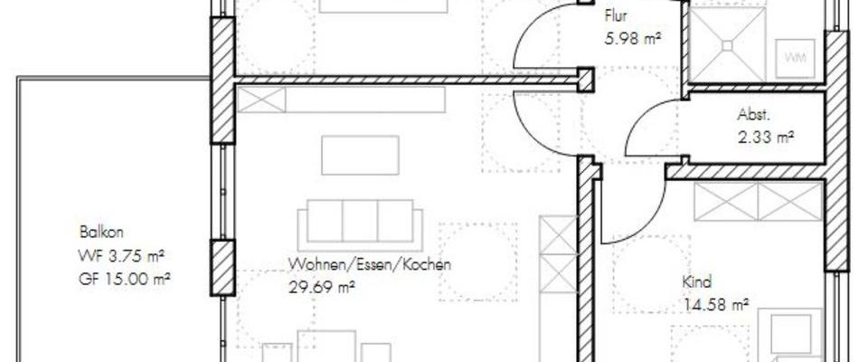 Erstbezug - 3 Zimmer Wohnung im OG - Photo 1