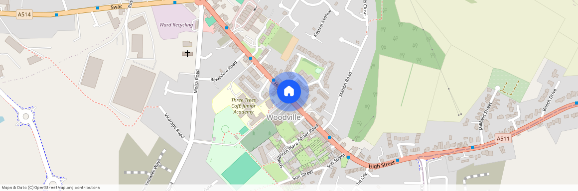 High Street, Woodville, Swadlincote, Derbyshire